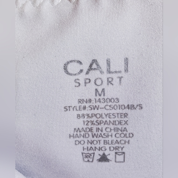 2 Pc CALI SPORT Women Athletic Shorts Sports Bra Top Black Tan White BUNDLE - Picture 16 of 16